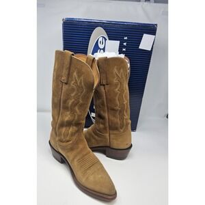 Lucchese Brown Suede Lace-Up Western Boots